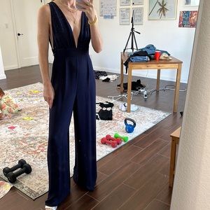 Dark purple chiffon jumpsuit